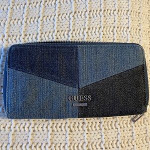 Guess unique denim geometric wallet